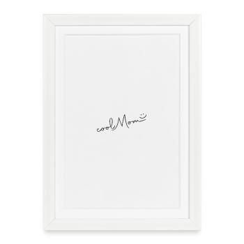 Cool Mom Minimalist Line Smile Mama Shirt - Framed poster (27 × 37 cm) - white - Front