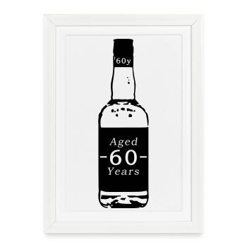 60 ans - Whisky - Affiche encadrée (27 × 37 cm) - blanc - Devant