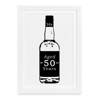 50 ans - Whisky - Affiche encadrée (27 × 37 cm) - blanc - Devant