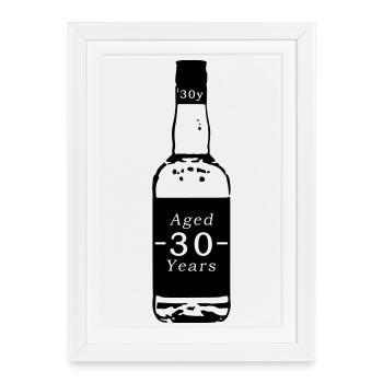 30 ans - Whisky - Affiche encadrée (27 × 37 cm) - blanc - Devant