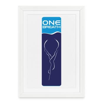 Emblème d’apnée UN souffle - Affiche encadrée (27 × 37 cm) - blanc - Devant