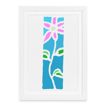Fleur d'ornement - couleurs fleurs et conception de la nature - Affiche encadrée (27 × 37 cm) - blanc - Devant