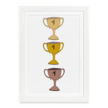 Elegant Winner's Cup Illustration - Framed poster (27 × 37 cm) - white - Front