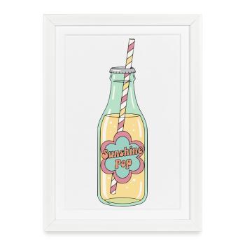 Sunshine Pop Retro Soda Bottle Aesthetic - Framed poster (27 × 37 cm) - white - Front