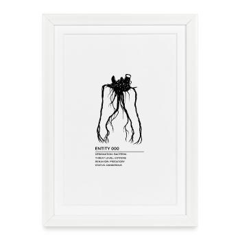 Backrooms Entité 0 noire - Affiche encadrée (27 × 37 cm) - blanc - Devant