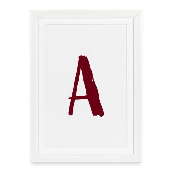 Abstract Art Logo in Red - Framed poster (27 × 37 cm) - white - Front