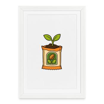 Bud in seed packet - Framed poster (27 × 37 cm) - white - Front