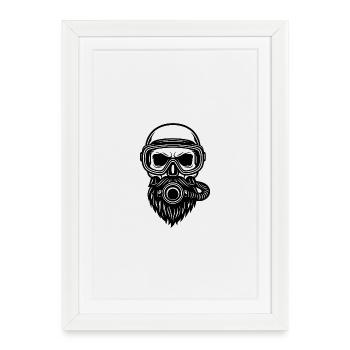 Skull Diver - Framed poster (27 × 37 cm) - white - Front