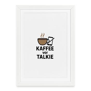 Art du café avec motif smartphone - Affiche encadrée (27 × 37 cm) - blanc - Devant