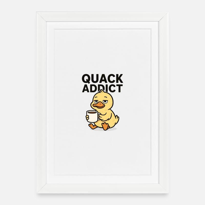 Chill Quack Coffee Club Design - Affiche encadrée (27 × 37 cm) - blanc