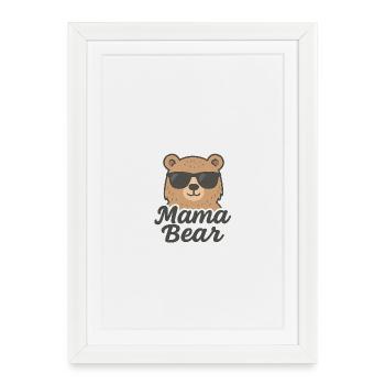 Mama Bear Lunettes Sombres - Affiche encadrée (27 × 37 cm) - blanc - Devant