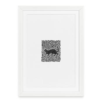Chat Noir Psychédélique 3 - Affiche encadrée (27 × 37 cm) - blanc - Devant