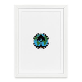 Arbre du monde avec des racines au-dessus de la terre - Affiche encadrée (27 × 37 cm) - blanc - Devant