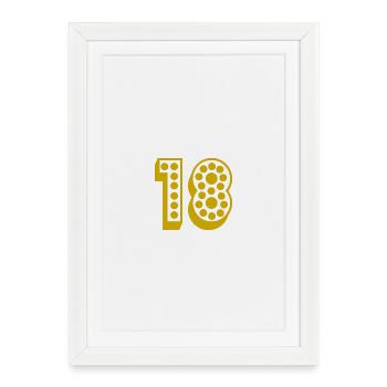 18. 18 ANS. 18e ANNIVERSAIRE. ANNIVERSAIRE 18 ANS. - Affiche encadrée (27 × 37 cm) - blanc - Devant
