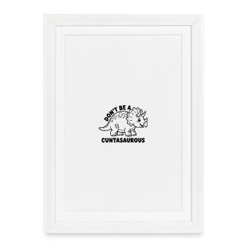 Dinosaure coloré avec des pensées positives - Affiche encadrée (27 × 37 cm) - blanc - Devant