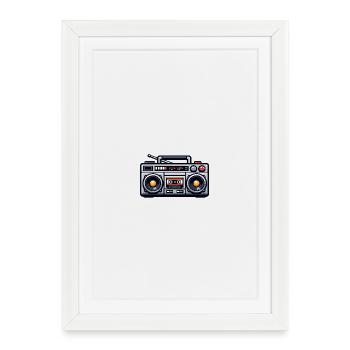 Retro Boombox Illustration - Framed poster (27 × 37 cm) - white - Front