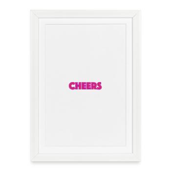 "Cheers" neon lettering - Framed poster (27 × 37 cm) - white - Front