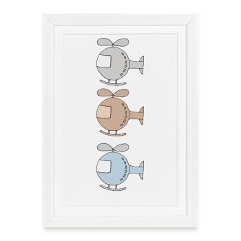 Vintage helicopter design in pastel colors - Framed poster (27 × 37 cm) - white - Front
