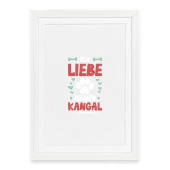 J’adore mon Kangal - Affiche encadrée (27 × 37 cm) - blanc - Devant