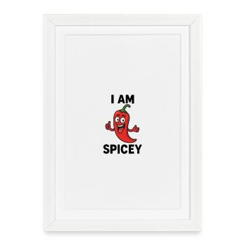 Playful Chili Paprika Cartoon Design - Framed poster (27 × 37 cm) - white - Front