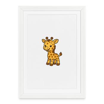 Cute Giraffe Friend Kids Motif - Framed poster (27 × 37 cm) - white - Front
