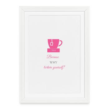 TEA-RIFFIC (Pink + Grey) - Framed poster (27 × 37 cm) - white - Front