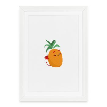 Cute Devil Pineapple - Little Fruity Demon - Framed poster (27 × 37 cm) - white - Front
