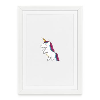Licorne - Affiche encadrée (27 × 37 cm) - blanc - Devant
