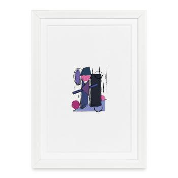 Geometric abstraction in retro style - Framed poster (27 × 37 cm) - white - Front
