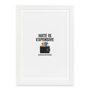 La haine coûte cher Graphique de portefeuille - Affiche encadrée (27 × 37 cm) - blanc - Devant