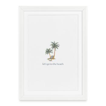 Allons à la plage - Affiche encadrée (27 × 37 cm) - blanc - Devant