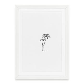Palmiers à noix de coco - Affiche encadrée (27 × 37 cm) - blanc - Devant