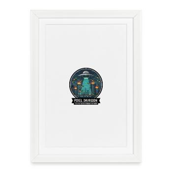 Guerre de la ville d’invasion des pixels - Affiche encadrée (27 × 37 cm) - blanc - Devant