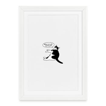 Qu’est-ce que tu regardes ? - Affiche encadrée (27 × 37 cm) - blanc - Devant
