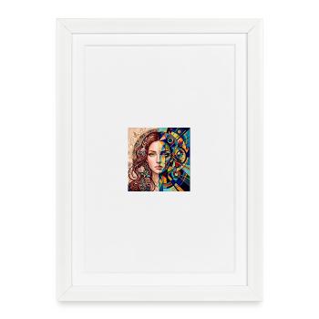 Nature Meets Geometry – Half-Portrait - Framed poster (27 × 37 cm) - white - Front