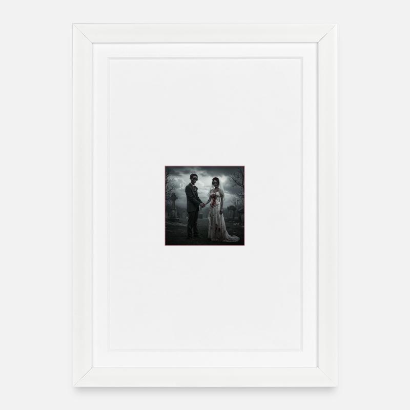 Wedding in spooky style - Framed poster (27 × 37 cm) - white