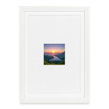 Coucher de soleil sur la vallée lacustre - Affiche encadrée (27 × 37 cm) - blanc - Devant