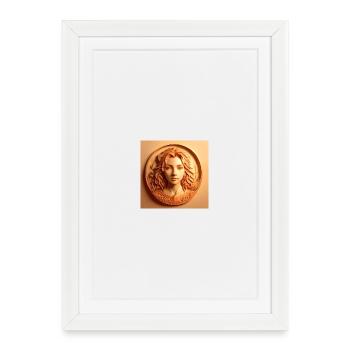 Circular Foliage Portrait - Framed poster (27 × 37 cm) - white - Front