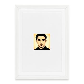 Portrait vectoriel Pop-Art Moderne - Affiche encadrée (27 × 37 cm) - blanc - Devant