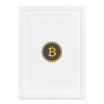 Bitcoin Coin | BTC Crypto Currency Symbol - Framed poster (27 × 37 cm) - white - Front