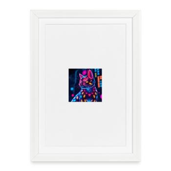 Cat - Affiche encadrée (27 × 37 cm) - blanc - Devant