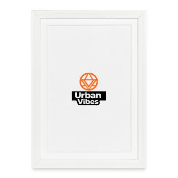Losange géométrique en cercle – Urban Vibes - Affiche encadrée (27 × 37 cm) - blanc - Devant