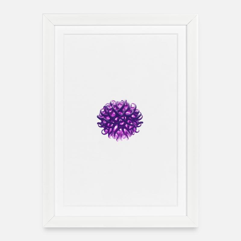 boule de tentacule violette - Affiche encadrée (27 × 37 cm) - blanc