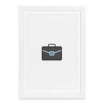 Porte-documents d’affaires | Symbole de l’emploi et de la carrière - Affiche encadrée (27 × 37 cm) - blanc - Devant