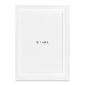 Texte brut Texte bleu Imprimé - Affiche encadrée (27 × 37 cm) - blanc - Devant