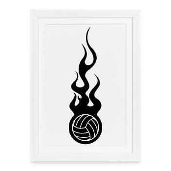 Volleyball - Affiche encadrée (27 × 37 cm) - blanc - Devant