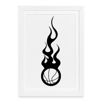 Basketball / Basketball / Basktet-Ball / Sports - Framed poster (27 × 37 cm) - white - Front