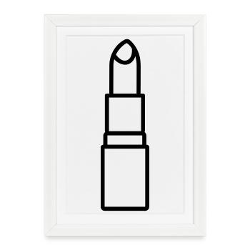 rouge à lèvres - Affiche encadrée (27 × 37 cm) - blanc - Devant