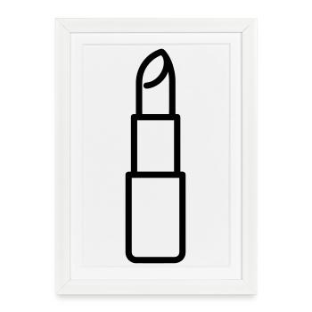 rouge à lèvres - Affiche encadrée (27 × 37 cm) - blanc - Devant