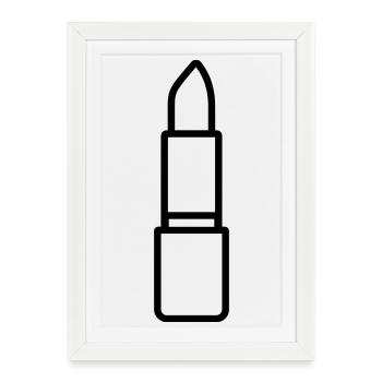 rouge à lèvres - Affiche encadrée (27 × 37 cm) - blanc - Devant